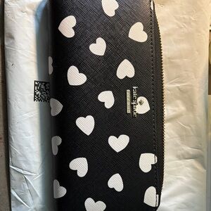 Kate Spade Black and White Heart Print Wallet
